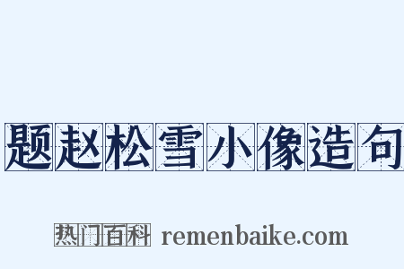 题赵松雪小像造句是什么意思的图片